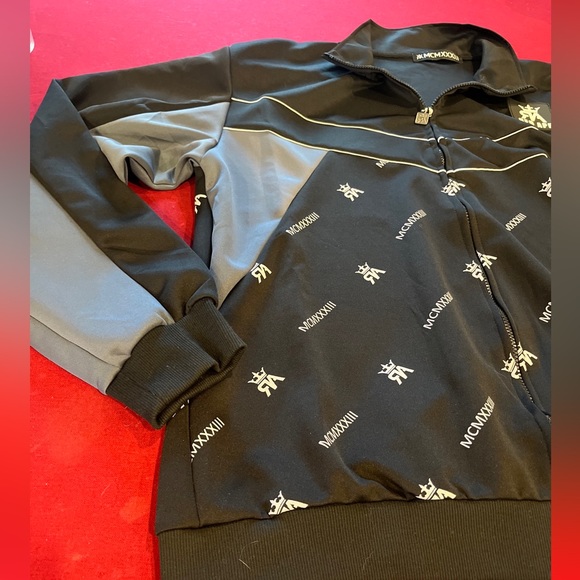 Red Ape Black Gray full Zip Jacket mens 2XL Color Block MCMXXXIII Logo SpellOut - Picture 5 of 15